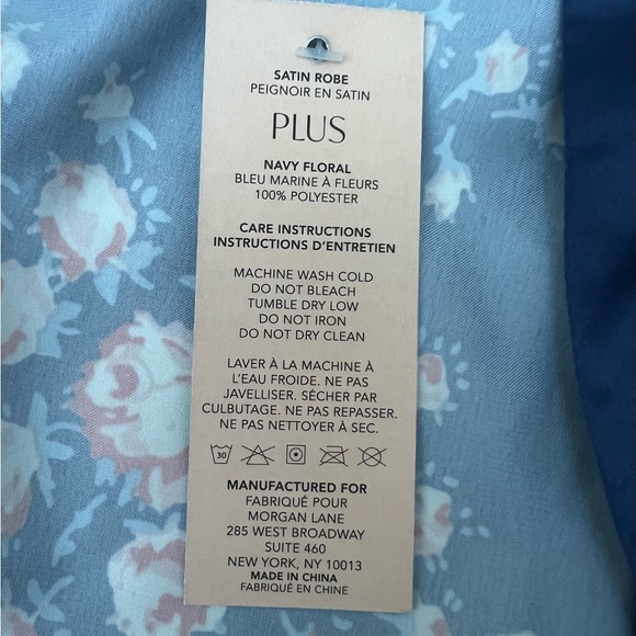 Morgan Lane x FabFitFun Allie Robe in navy floral print size Plus NWT 16-28 sexy - Picture 7 of 15